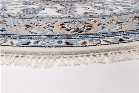 Nain White Round Hand Knotted 60 X 60  Area Rug 250-23510 Image 5