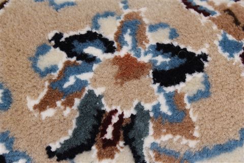 Nain White Round Hand Knotted 60 X 60  Area Rug 250-23510 Image 9