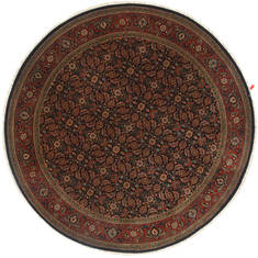 Indian Herati Blue Round 5 to 6 ft Wool Carpet 23512