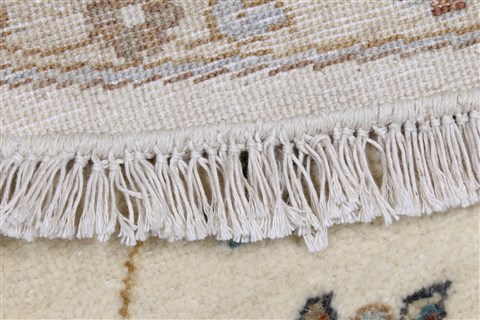 Pishavar Beige Round Hand Knotted 511 X 611 Area Rug 250-23521 Image 10