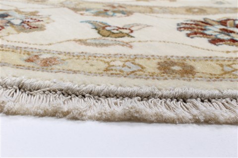 Pishavar Beige Round Hand Knotted 511 X 611 Area Rug 250-23521 Image 4