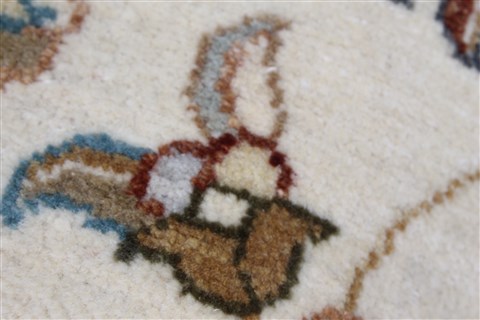 Pishavar Beige Round Hand Knotted 511 X 611 Area Rug 250-23521 Image 5