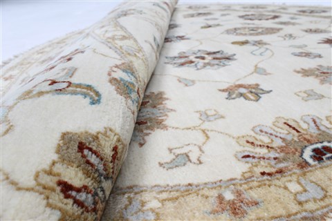 Pishavar Beige Round Hand Knotted 511 X 611 Area Rug 250-23521 Image 8
