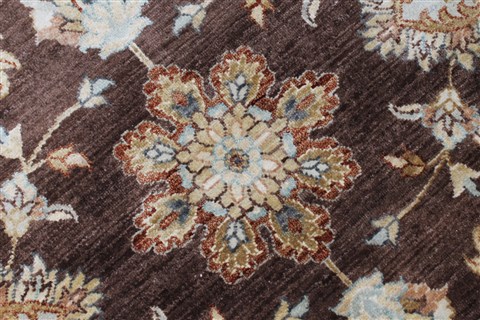 Chobi Brown Round Hand Knotted 60 X 61 Area Rug 250-23523 Image 4