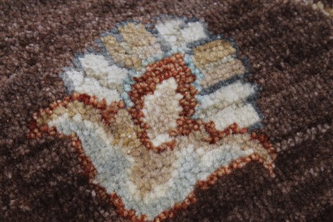 Chobi Brown Round Hand Knotted 60 X 61 Area Rug 250-23523 Image 7
