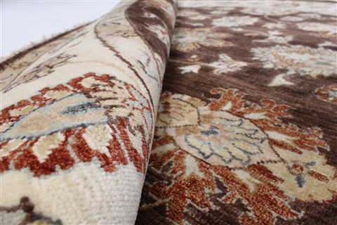 Chobi Brown Round Hand Knotted 60 X 61 Area Rug 250-23523 Image 9
