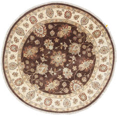 Chobi Brown Round Hand Knotted 6'0" X 6'1"  Area Rug 250-23523