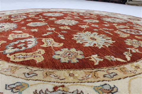 Ziegler Brown Round Hand Knotted 511 X 511 Area Rug 250-23525 Image 1