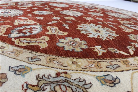 Ziegler Brown Round Hand Knotted 511 X 511 Area Rug 250-23525 Image 2