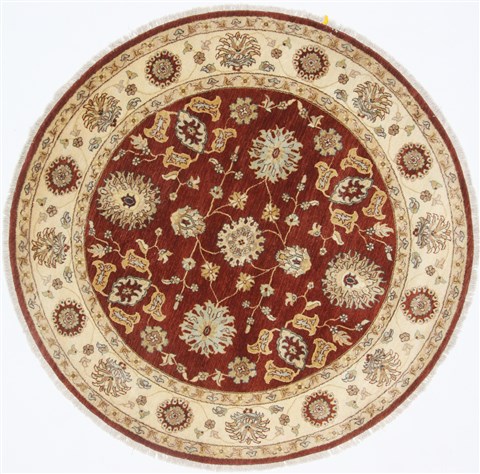 Ziegler Brown Round Hand Knotted 511 X 511 Area Rug 250-23525 Image 0