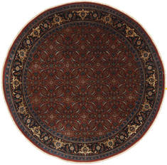 Herati Brown Round Hand Knotted 5'11" X 5'11"  Area Rug 250-23526