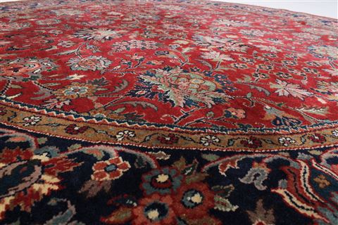 Kashan Red Round Hand Knotted 61 X 61 Area Rug 250-23529 Image 5