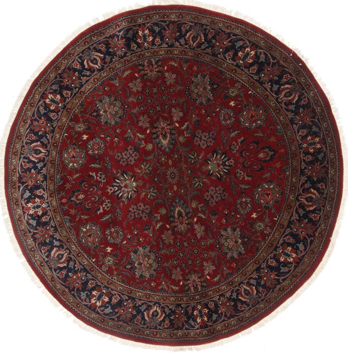 Kashan Red Round Hand Knotted 61 X 61 Area Rug 250-23529 Image 0
