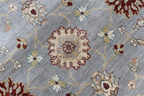 Ziegler Grey Round Hand Knotted 60 X 60 Area Rug 250-23535 Image 4