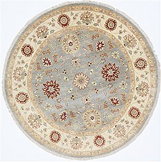 Indian Ziegler Grey Round 5 to 6 ft Wool Carpet 23535