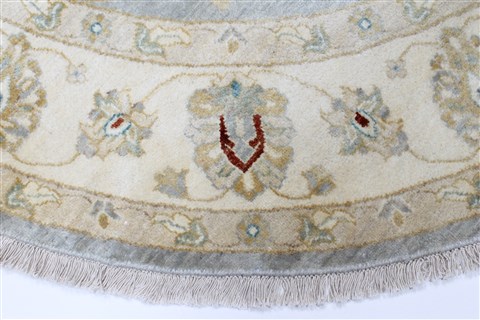 Chobi Grey Round Hand Knotted 60 X 60 Area Rug 250-23539 Image 16