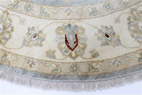 Chobi Grey Round Hand Knotted 60 X 60 Area Rug 250-23539 Image 4
