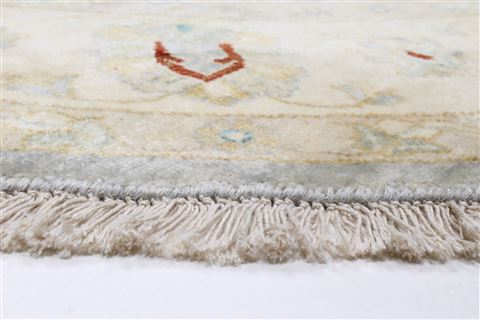 Chobi Grey Round Hand Knotted 60 X 60 Area Rug 250-23539 Image 6