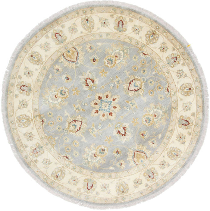 Chobi Grey Round Hand Knotted 60 X 60 Area Rug 250-23539 Image 0