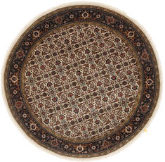 Indian Herati Beige Round 5 to 6 ft Wool Carpet 23542