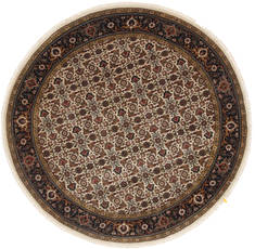 Herati Beige Round Hand Knotted 5'11" X 5'11"  Area Rug 250-23542