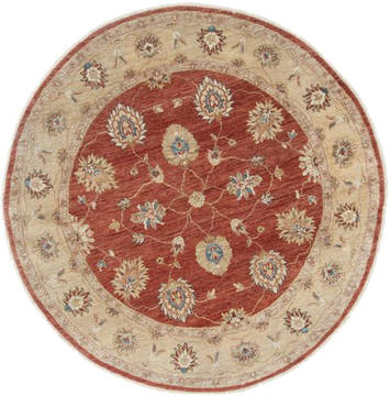 Pakistani Chobi Brown Round 5 to 6 ft Wool Carpet 23546