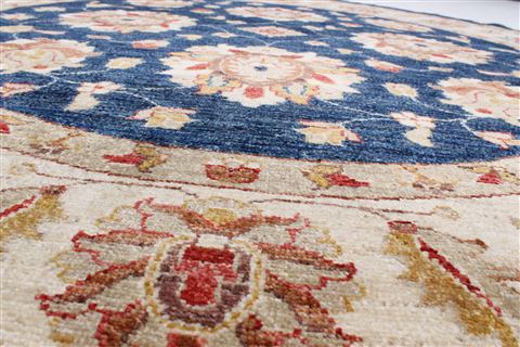 Chobi Blue Round Hand Knotted 64 X 64 Area Rug 250-23547 Image 1