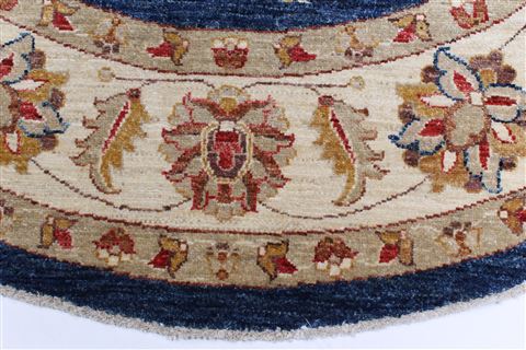 Chobi Blue Round Hand Knotted 64 X 64 Area Rug 250-23547 Image 2