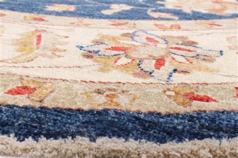 Chobi Blue Round Hand Knotted 64 X 64 Area Rug 250-23547 Image 4