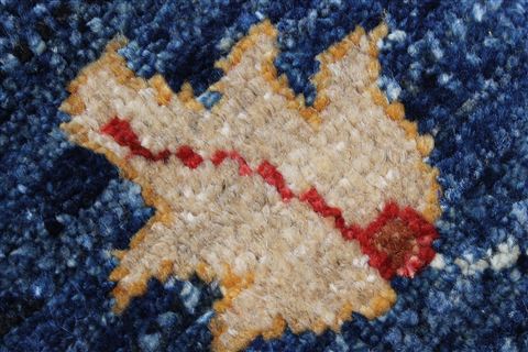 Chobi Blue Round Hand Knotted 64 X 64 Area Rug 250-23547 Image 5