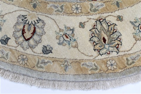 Chobi Grey Round Hand Knotted 510 X 511 Area Rug 250-23552 Image 2