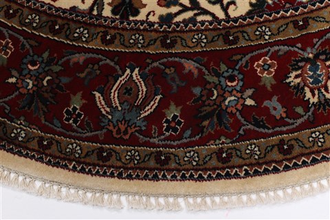 Jaipur White Round Hand Knotted 60 X 60 Area Rug 250-23561 Image 3