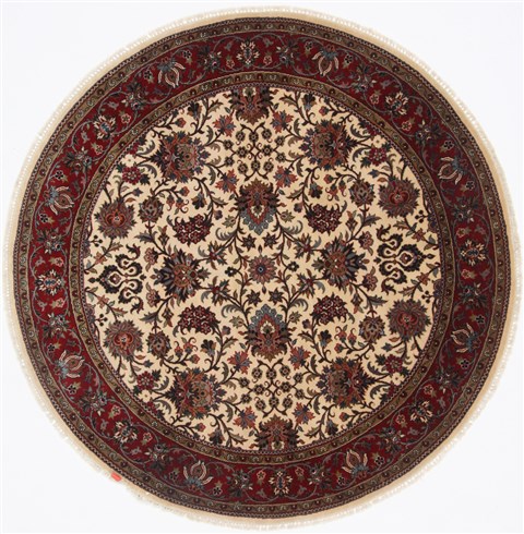 Jaipur White Round Hand Knotted 60 X 60 Area Rug 250-23561 Image 0