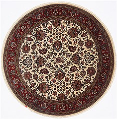 Jaipur White Round Hand Knotted 6'0" X 6'0"  Area Rug 250-23561