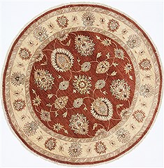 Karajeh Brown Round Hand Knotted 6'0" X 6'0"  Area Rug 250-23563