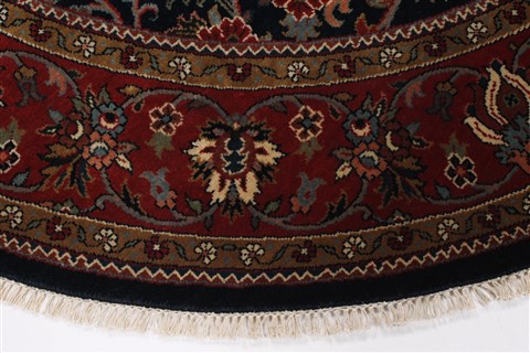 Kashmar Blue Round Hand Knotted 510 X 510 Area Rug 250-23567 Image 3