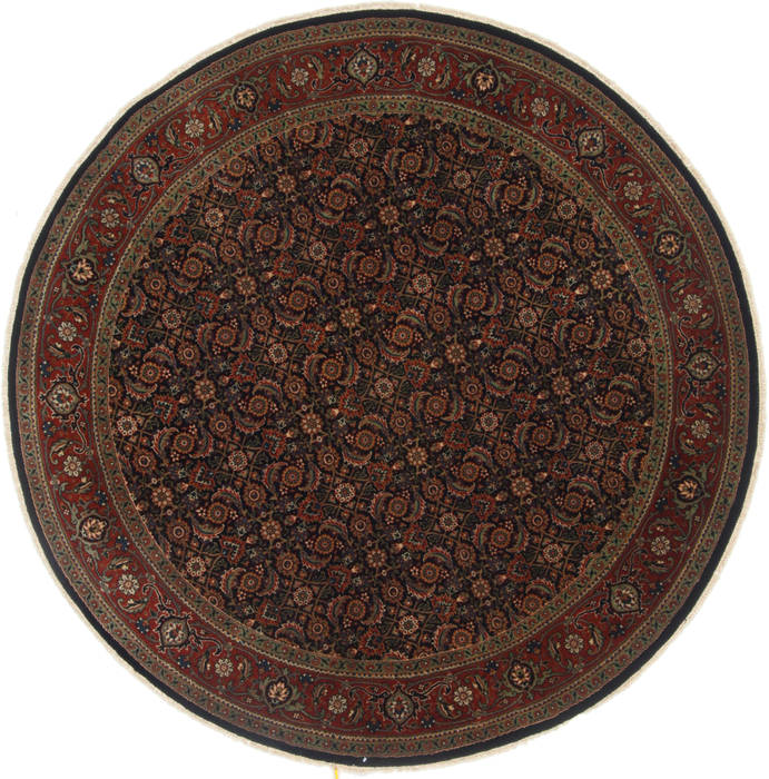 Herati Blue Round Hand Knotted 60 X 60  Area Rug 250-23569 Image 0