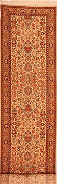 Sarouk Beige Runner Hand Knotted 2'8" X 10'8"  Area Rug 100-23571