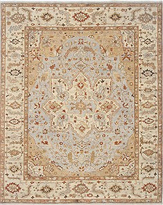 Indian Serapi Blue Rectangle 8x10 ft Wool Carpet 23573