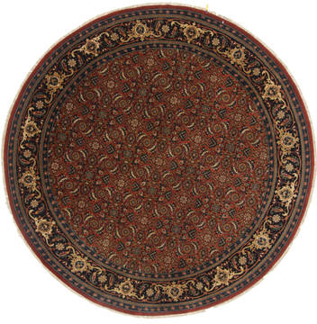 Herati Brown Round Hand Knotted 5'11" X 5'11"  Area Rug 250-23574