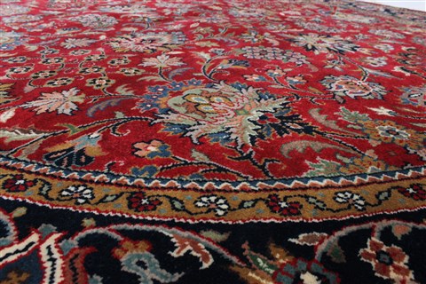Kashmar Red Round Hand Knotted 60 X 60 Area Rug 250-23585 Image 1