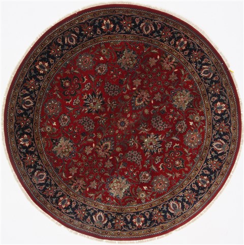Kashmar Red Round Hand Knotted 60 X 60 Area Rug 250-23585 Image 0