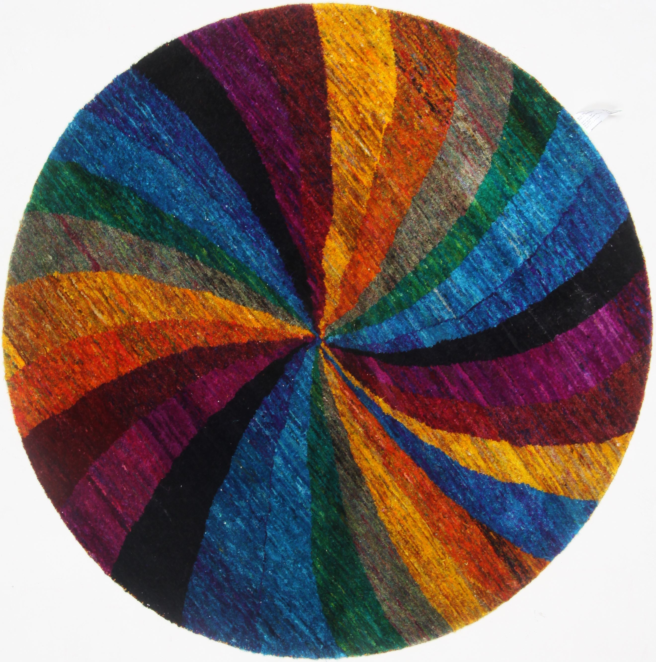Indian Modern Multicolor Round 5 to 6 ft Wool Carpet