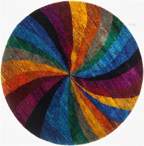 Indian Modern Multicolor Round 5 To 6 Ft Wool Carpet 23588 Sku 23588