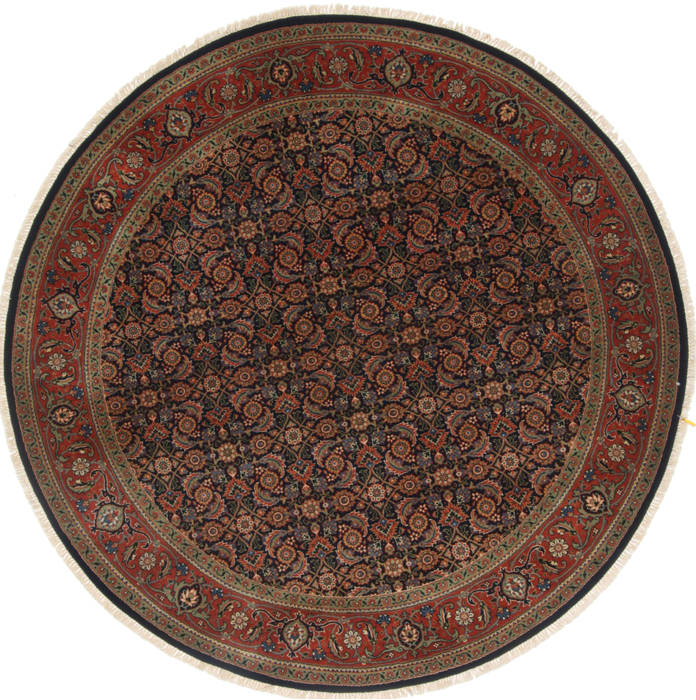 Herati Blue Round Hand Knotted 61 X 61  Area Rug 250-23589 Image 0