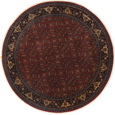Indian Herati Red Round 5 to 6 ft Wool Carpet 23593