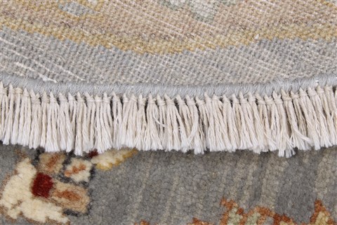 Chobi Grey Round Hand Knotted 60 X 60 Area Rug 250-23598 Image 2