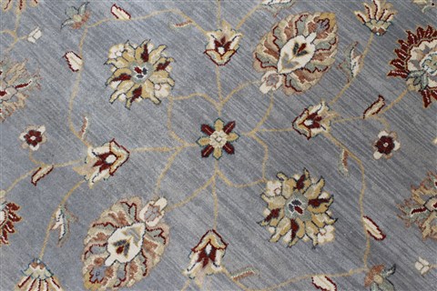 Chobi Grey Round Hand Knotted 60 X 60 Area Rug 250-23598 Image 5