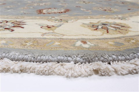 Chobi Grey Round Hand Knotted 60 X 60 Area Rug 250-23598 Image 6