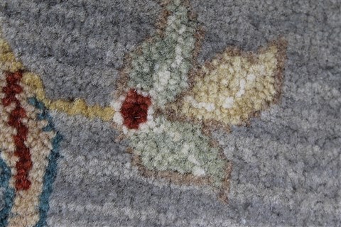 Chobi Grey Round Hand Knotted 60 X 60 Area Rug 250-23598 Image 8